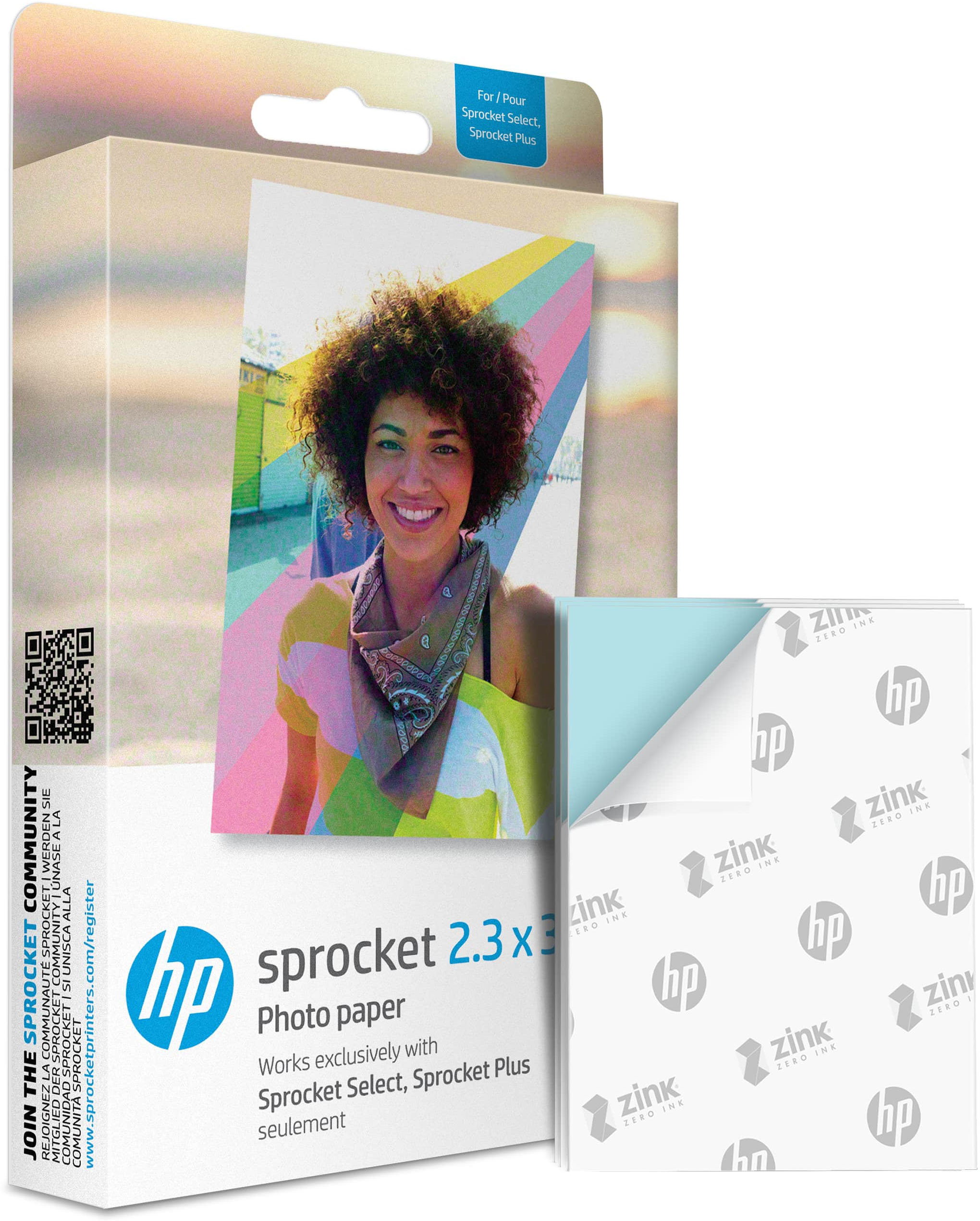 HP Sprocket 2x3 Premium Zink Sticky Back Photo Paper (20 Sheets) Compatible  with HP Sprocket Photo Printers.