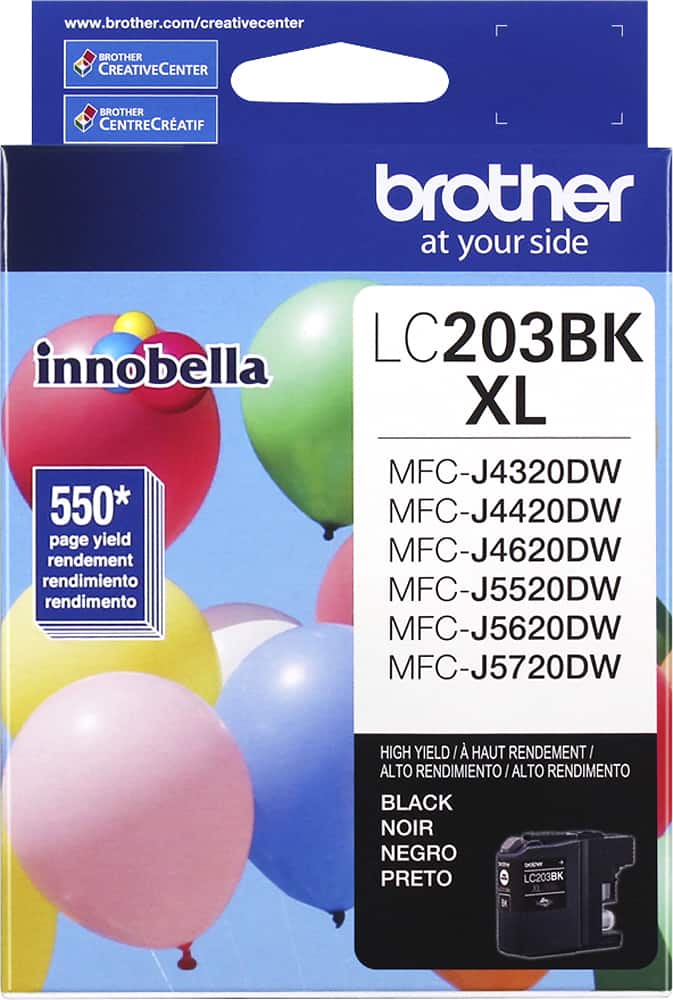 Front. Brother - LC203BK XL High-Yield Ink Cartridge - Black.