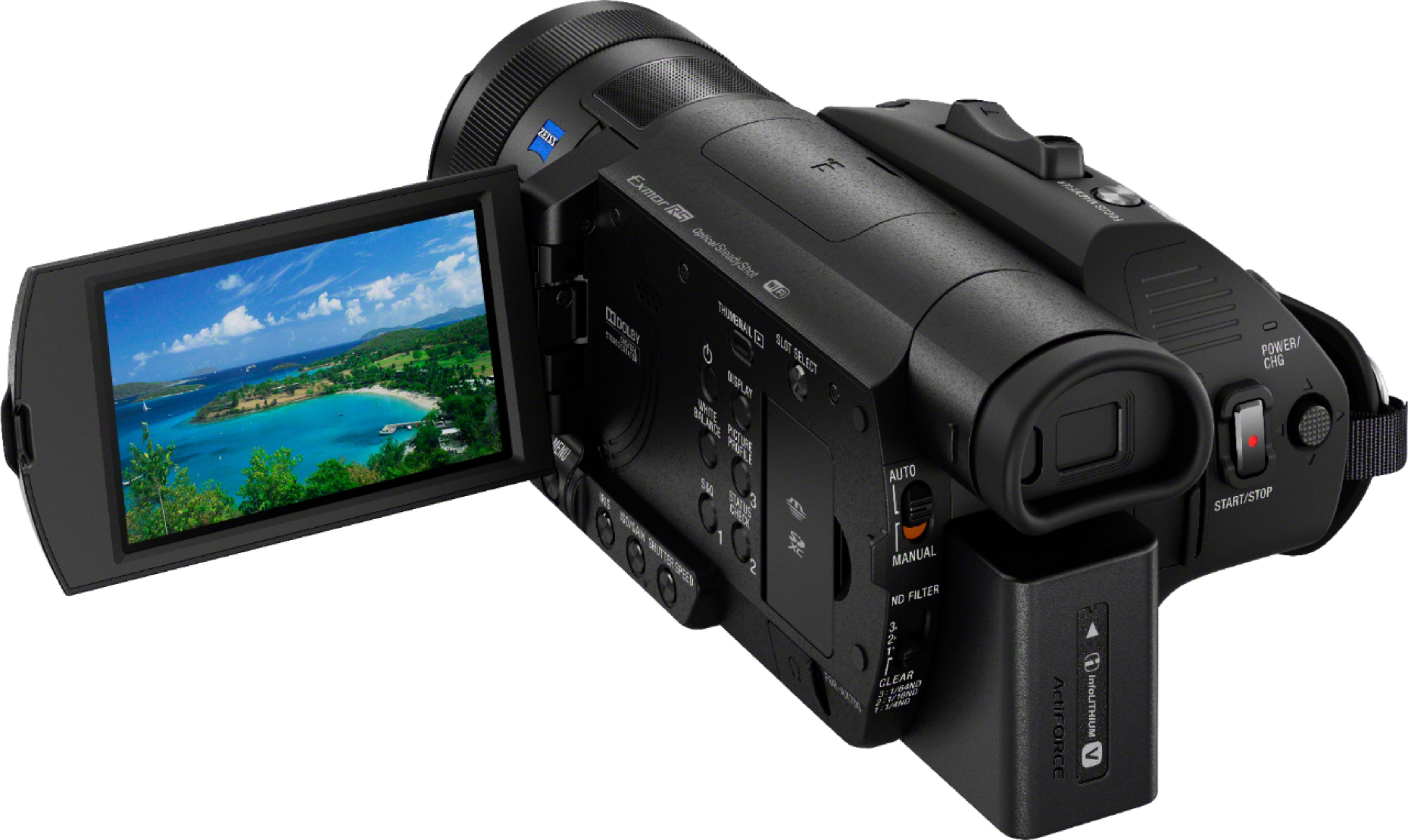 Back View: Sony - Handycam FDR-AX700 4K Premium Camcorder - black