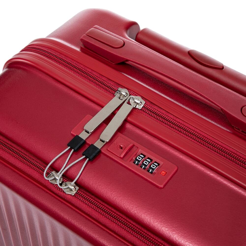 Alt View 1. Ropilly - Ropilly 2 Piece Luggage Set Front Opening 20 Inch Carry On Suitcase with 14 Inch Cosmetic Case Red - Red.