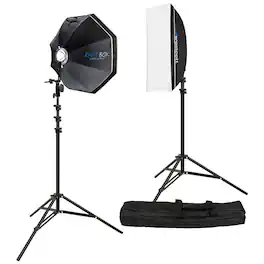 Westcott - Rapid Box Switch Round Head Speedlite 2-Light Softbox Kit, Black