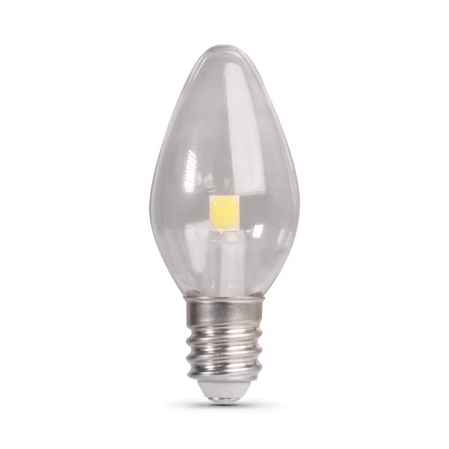 Angle. FEIT ELECTRIC - Feit C7 E12 (Candelabra) LED Bulb Daylight 4 Watt Equivalence 4 pk.