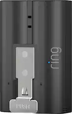 Front. Ring - Quick Release Rechargeable Lithium-ion Battery for Select Devices - Black/Silver.