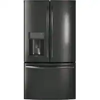 GE Profile - 22.1 Cu. Ft. French Door Counter-Depth Refrigerator with Hands-Free AutoFill - Black Stainless Steel - Front_Zoom