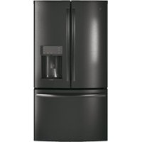 GE Profile - 22.1 Cu. Ft. French Door Counter-Depth Refrigerator with Hands-Free AutoFill - Black stainless steel - Front_Zoom