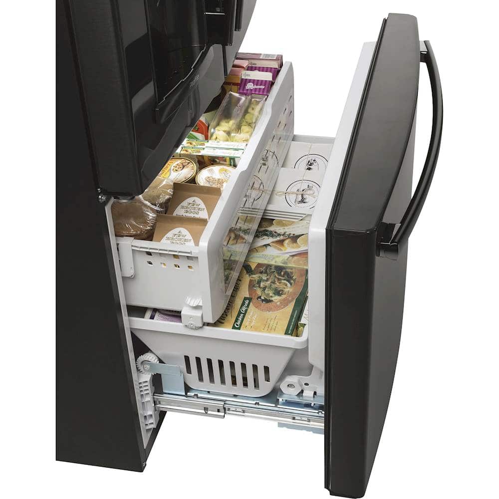 Alt View 13. GE Profile - 22.1 Cu. Ft. French Door Counter-Depth Refrigerator with Hands-Free AutoFill - Black Stainless.