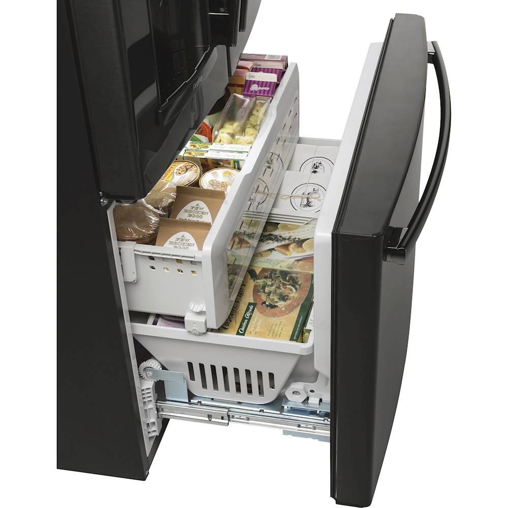 Alt View 13. GE Profile - 22.1 Cu. Ft. French Door Counter-Depth Refrigerator with Hands-Free AutoFill - Black Stainless.