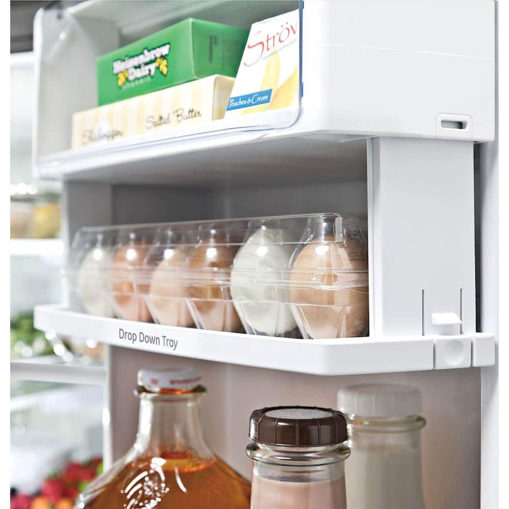 Alt View 19. GE Profile - 22.1 Cu. Ft. French Door Counter-Depth Refrigerator with Hands-Free AutoFill - Black Stainless.