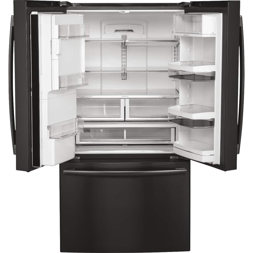 Alt View 1. GE Profile - 22.1 Cu. Ft. French Door Counter-Depth Refrigerator with Hands-Free AutoFill - Black Stainless.