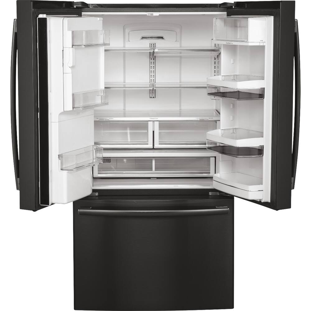 Alt View 1. GE Profile - 22.1 Cu. Ft. French Door Counter-Depth Refrigerator with Hands-Free AutoFill - Black Stainless.