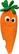 Front. Kidrobot - Yummy World Large Clara Carrot Plush Toy - Orange/White/Black.