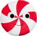 Front. Kidrobot - Yummy World Large Peppermint Plush Toy - Red/White/Black.