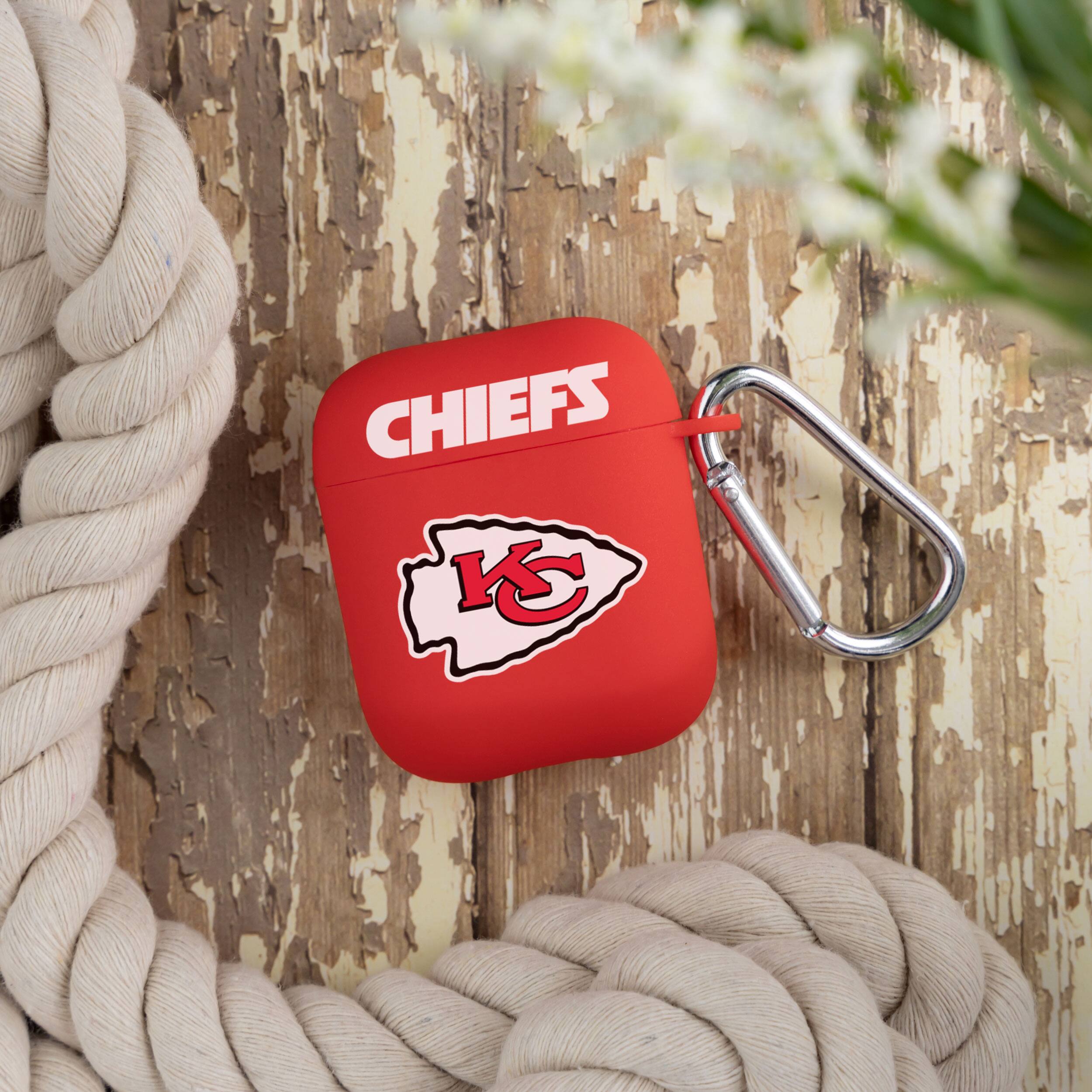 Alt View 2. Artinian - Red Kansas City Chiefs AirPods Case Cover - Red.