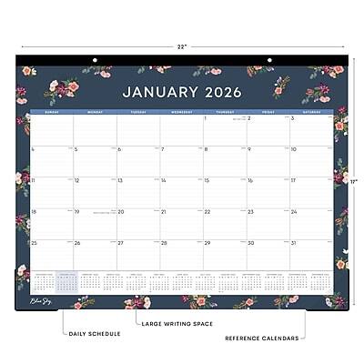 22"  
JANUARY 2026  

DAILY SCHEDULE  
LARGE WRITING SPACE  

REFERENCE CALENDARS