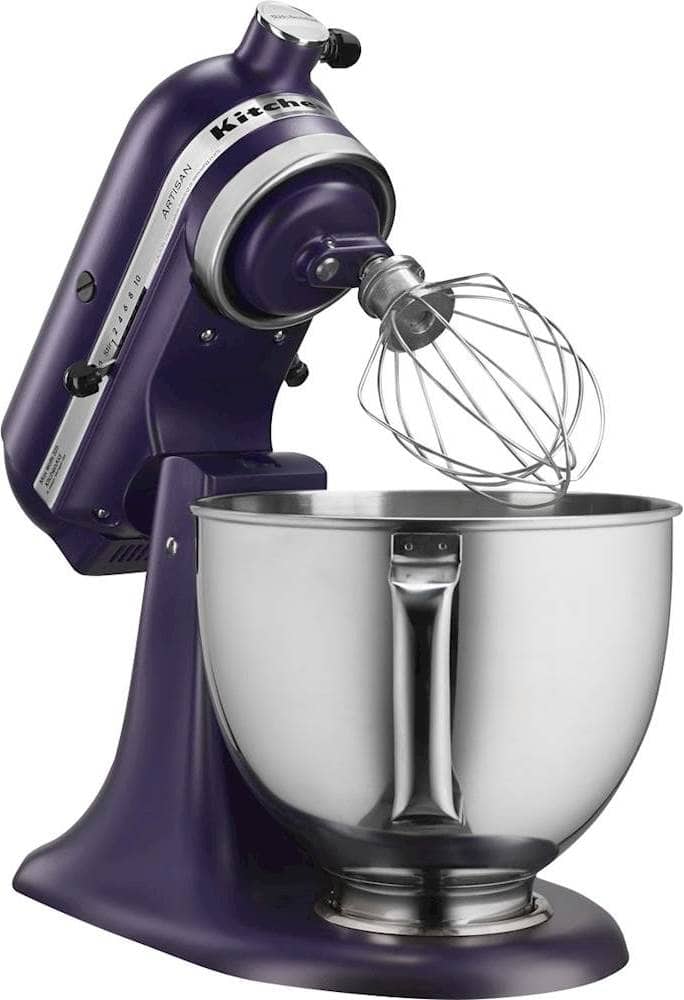 Angle. KitchenAid - Artisan Tilt-Head Stand Mixer - Matte Black Violet.