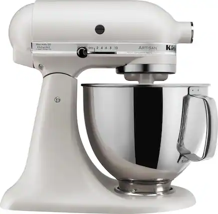 Front. KitchenAid - Artisan Series 5 Quart Tilt-Head Stand Mixer - KSM150PSMH - Matte Milkshake.