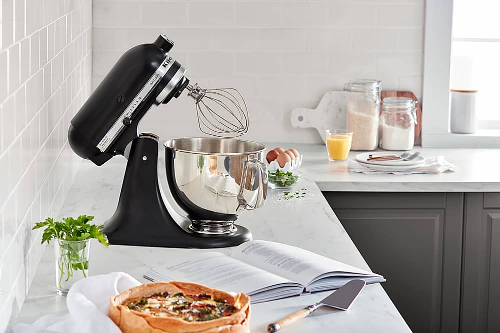 Accessories. KitchenAid - KitchenAid Artisan Series 5 Quart Tilt-Head Stand Mixer - KSM150PSBM - Black Matte.