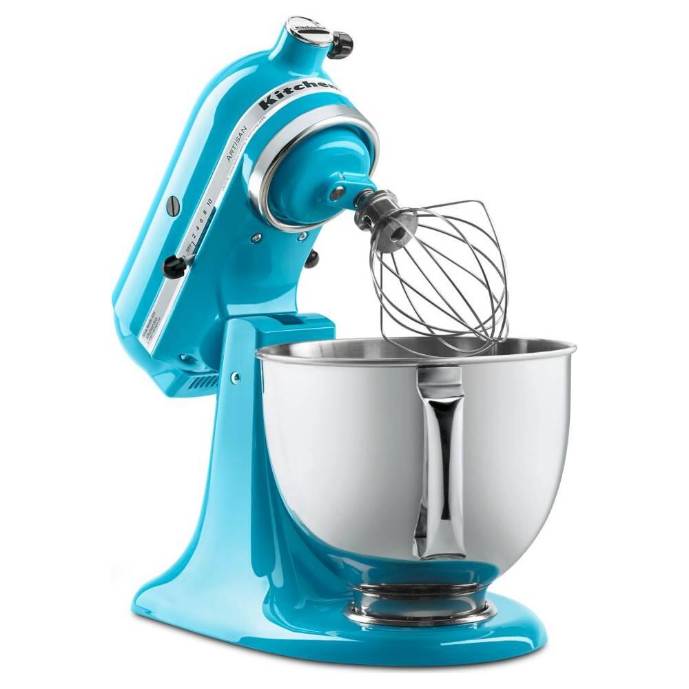 Angle. KitchenAid - Artisan Tilt-Head Stand Mixer - Crystal Blue.