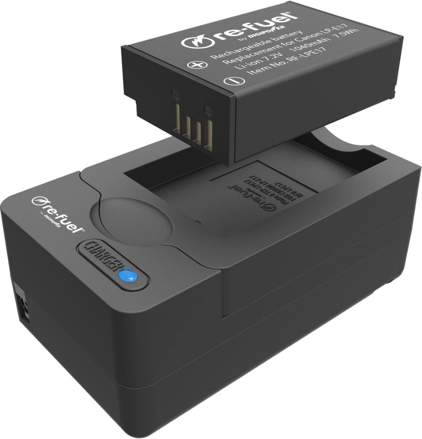 Alt View 11. Digipower - BP-LPE17 digital camera battery & charger kit, Replacement for Canon LP-E17 battery pack - Black.