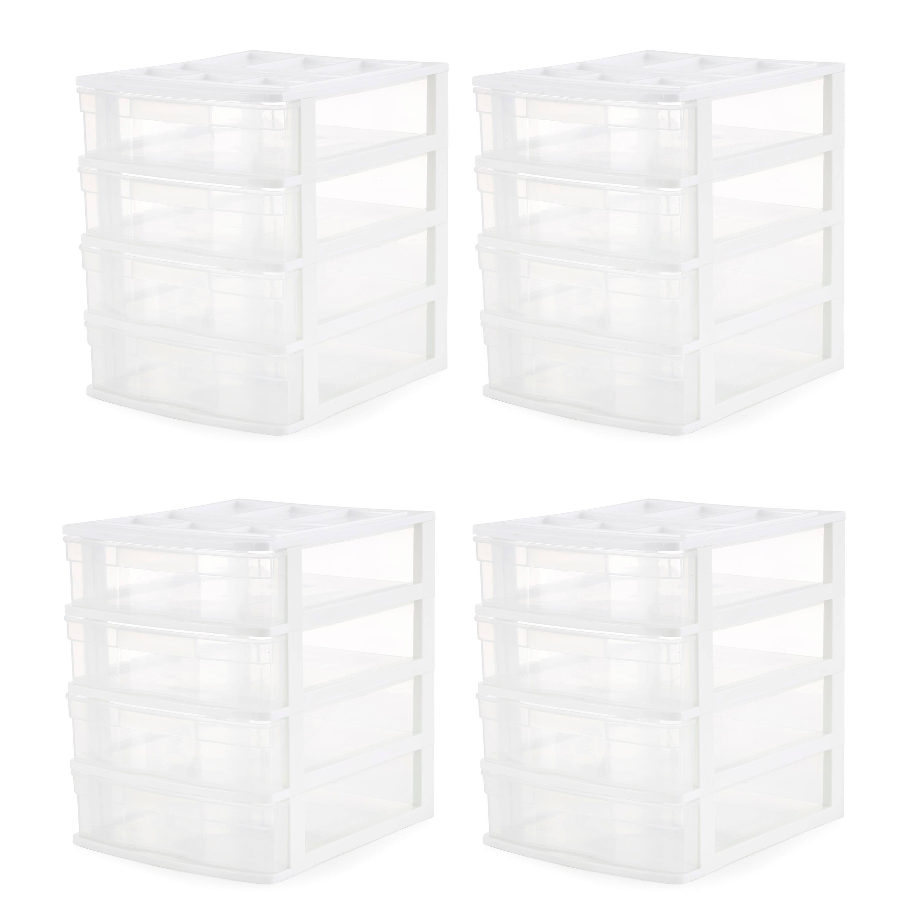 Gracious Living - 4 Drawer Desktop Countertop Storage with Organizer Lid (4 Pack)