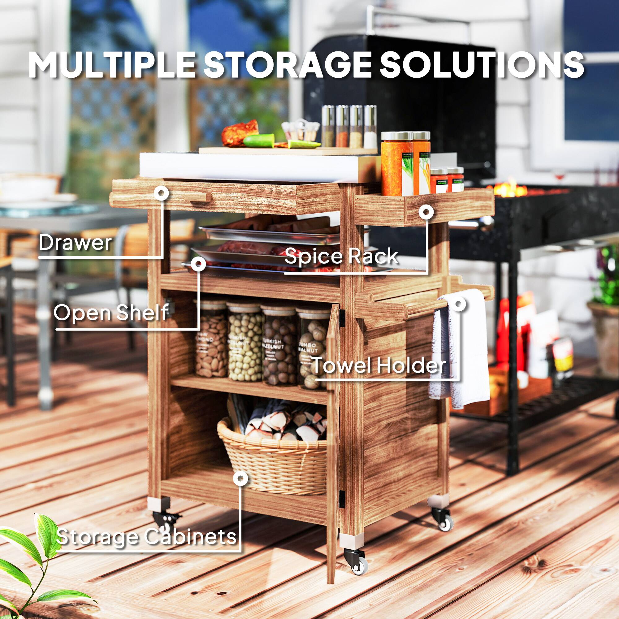 MULTIPLE STORAGE SOLUTIONS
Drawer
Spice Rack
Open Shelf
Towel Holder
Storage Cabinets