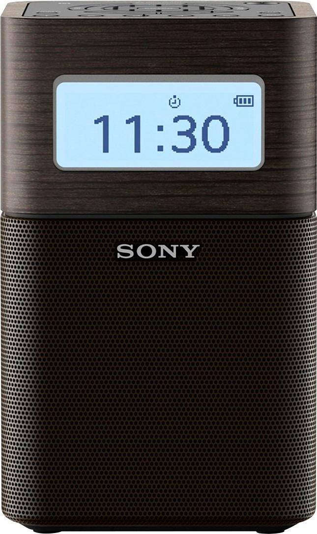 Front. Sony - Portable AM/FM Alarm Clock - Black.