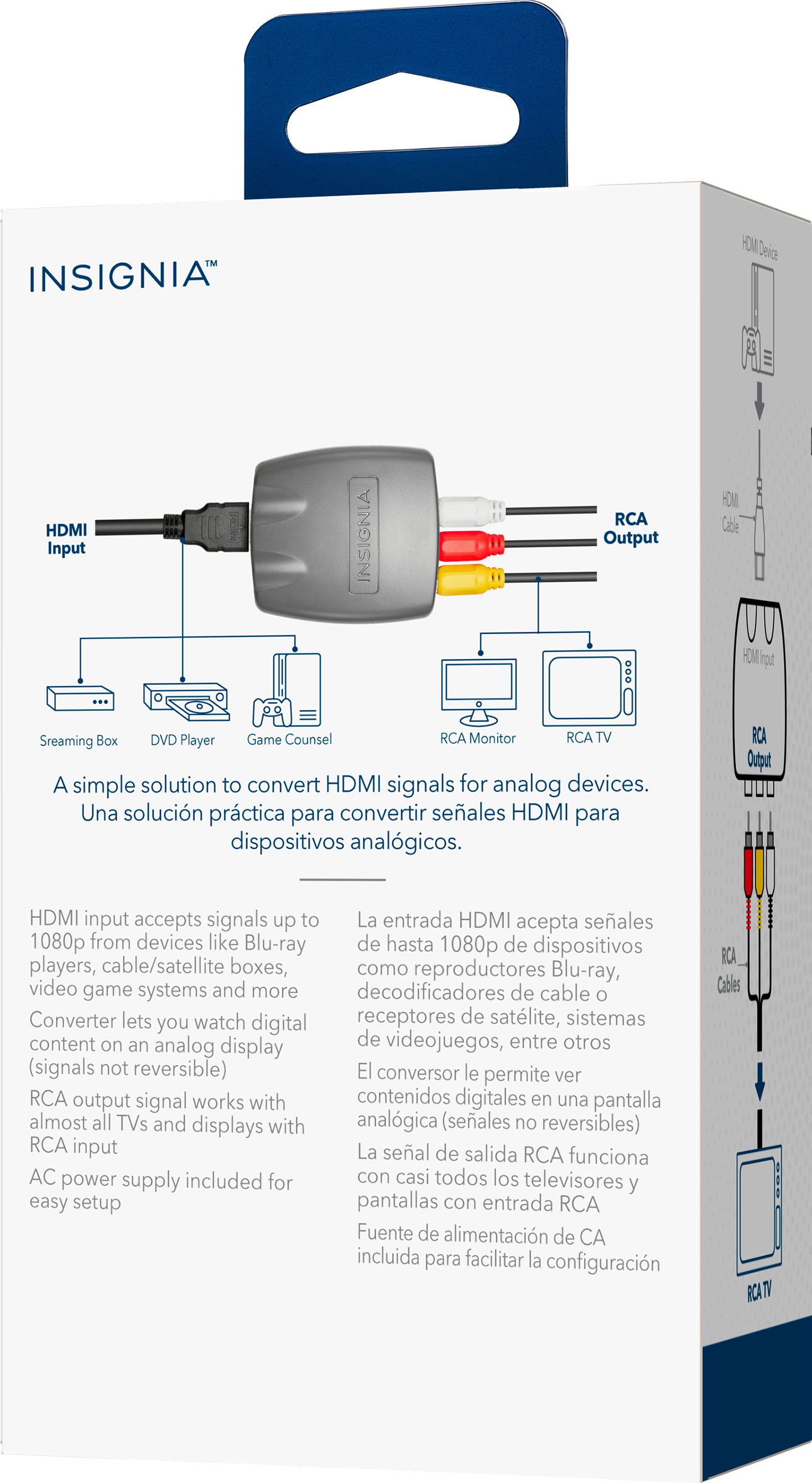  Convertidor RCA a HDMI, cable RCA a HDMI, AV 3RCA CVBS