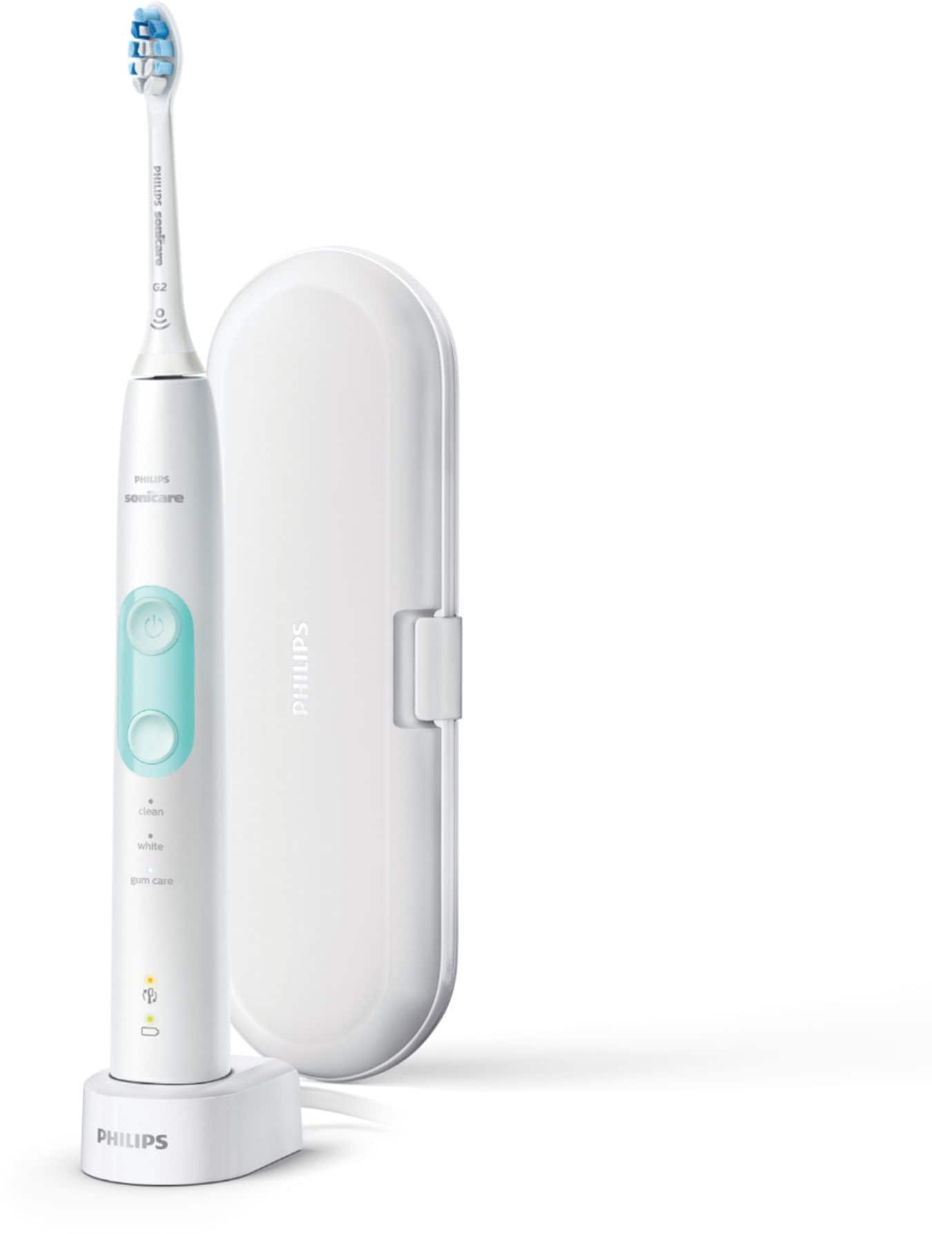 Left. Philips Sonicare - ProtectiveClean 5100 Rechargeable Toothbrush - White.