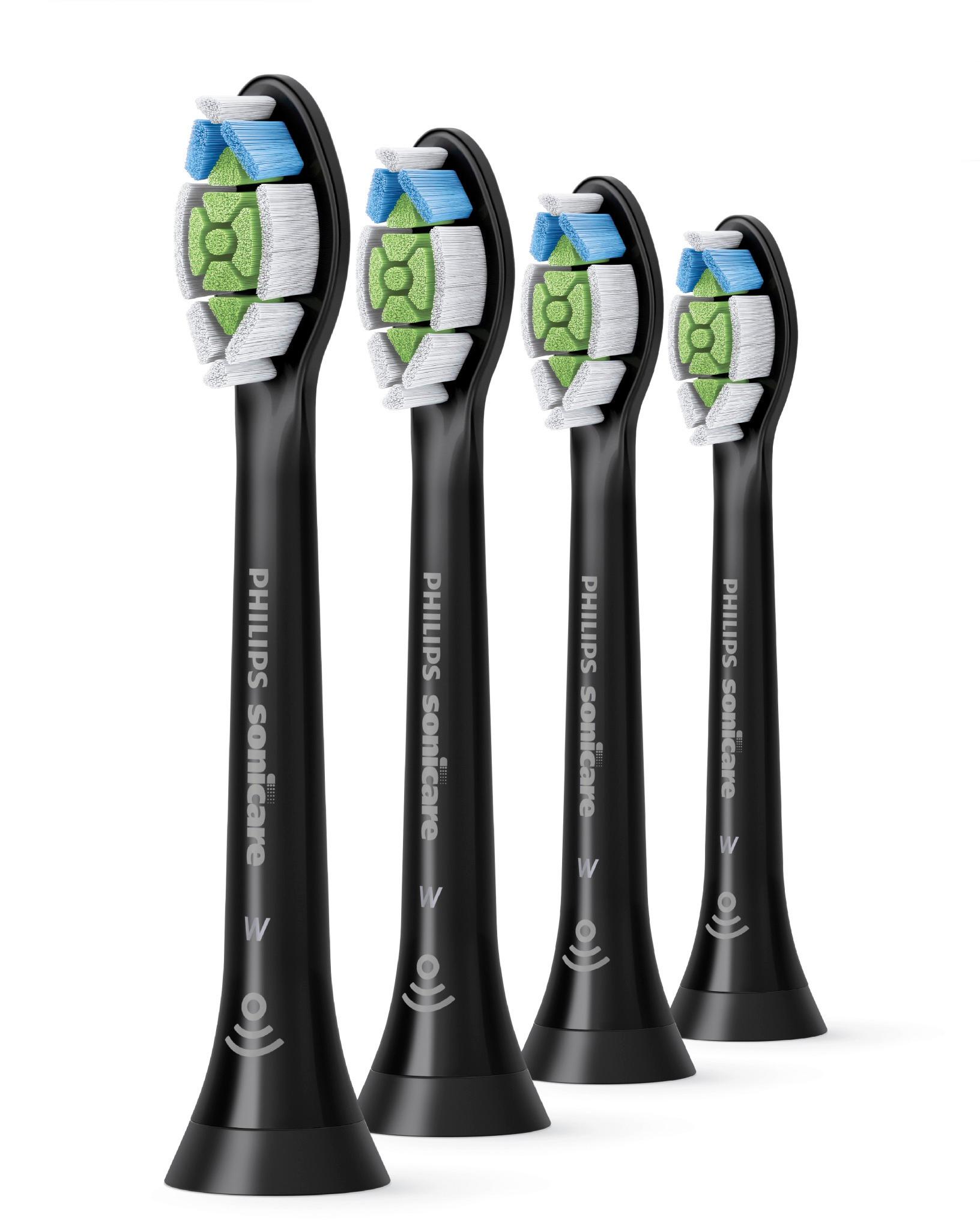 Angle View: Philips Sonicare - DiamondClean Replacement Toothbrush Heads (4-pack) - Black