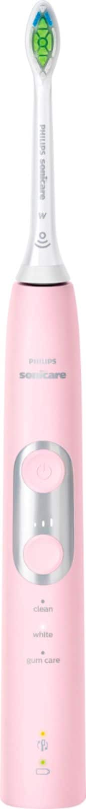 Angle. Philips Sonicare - ProtectiveClean 6100 Rechargeable Toothbrush - Pastel Pink.