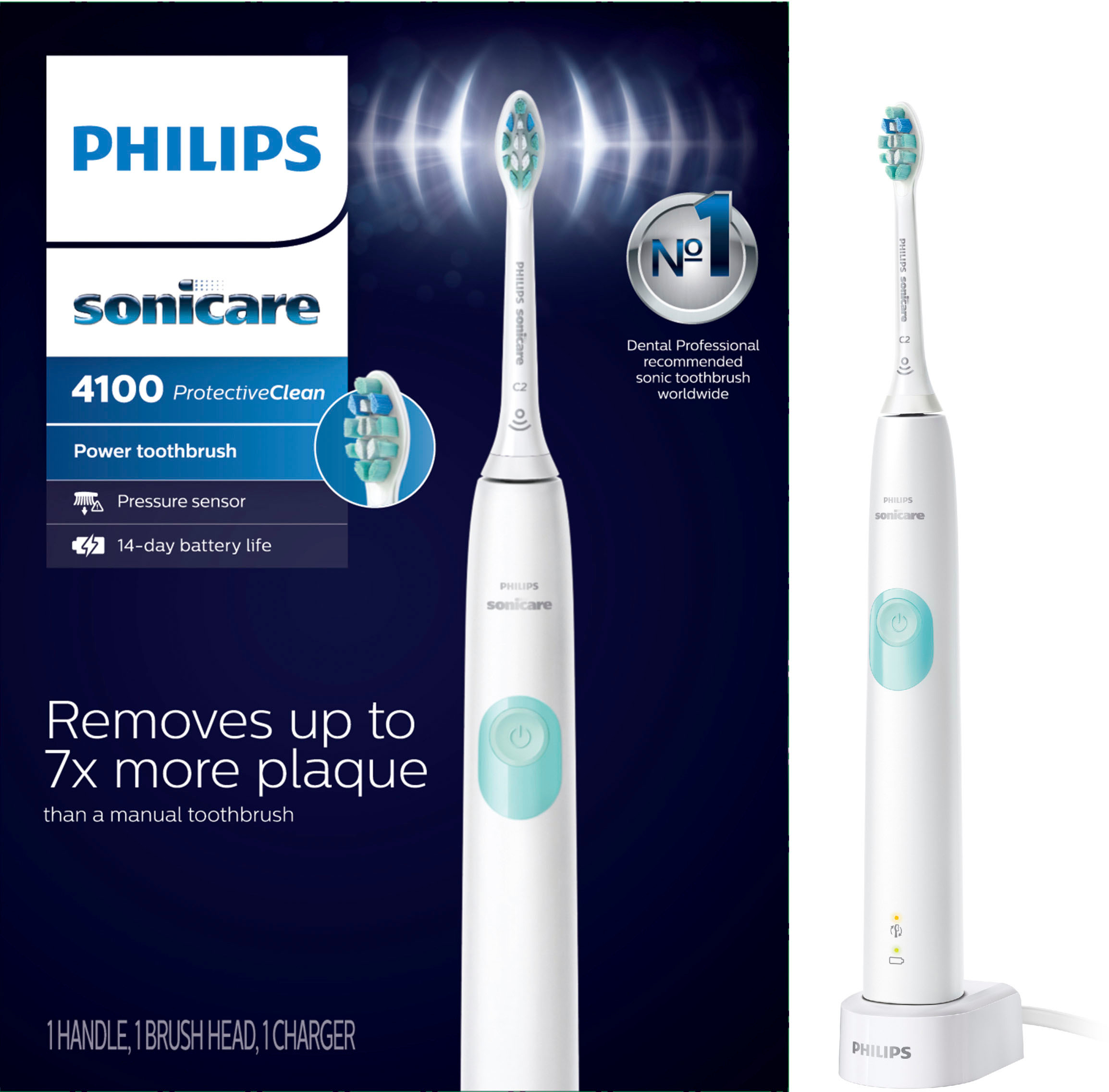 Angle View: Philips Sonicare - ProtectiveClean 4100 - White
