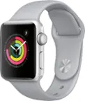 Angle. Apple - Geek Squad Certified Refurbished Apple Watch Series 3 (GPS) 38mm Silver Aluminum Case with Fog Sport Band - Silver Aluminum.