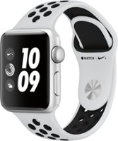 GSCR Apple Watch Nike+ Series 3 (GPS) 38mm Silver Aluminum Case with Pure Platinum/Black Nike Sport Band - Silver Aluminum - Angle_Zoom