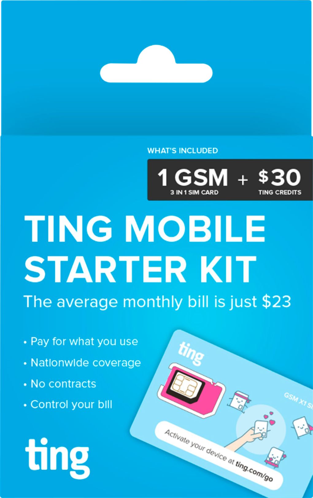 Best Buy: Ting GSM Sim Card Kit for Unlocked Phone with $30 Service