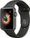 Angle. Apple - Geek Squad Certified Refurbished Apple Watch Series 3 (GPS) 42mm Space Gray Aluminum Case with Gray Sport Band - Space Gray Aluminum.