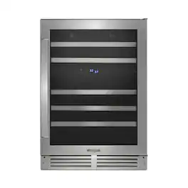Whirlpool - 46-Bottle Wine Cooler - Stainless Steel