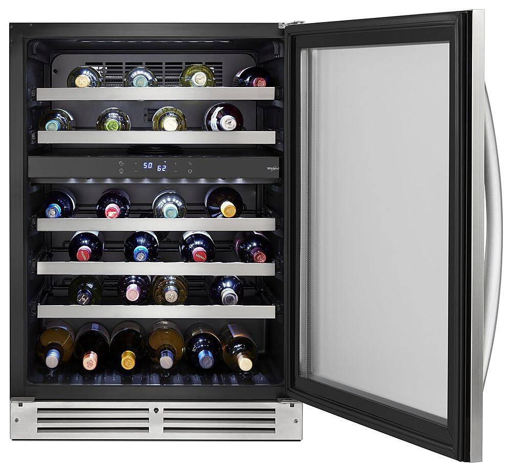 Alt View 13. Whirlpool - 46-Bottle Wine Cooler - Stainless Steel.