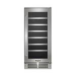 Whirlpool - 34-Bottle Wine Cooler - Stainless steel - Front_Standard