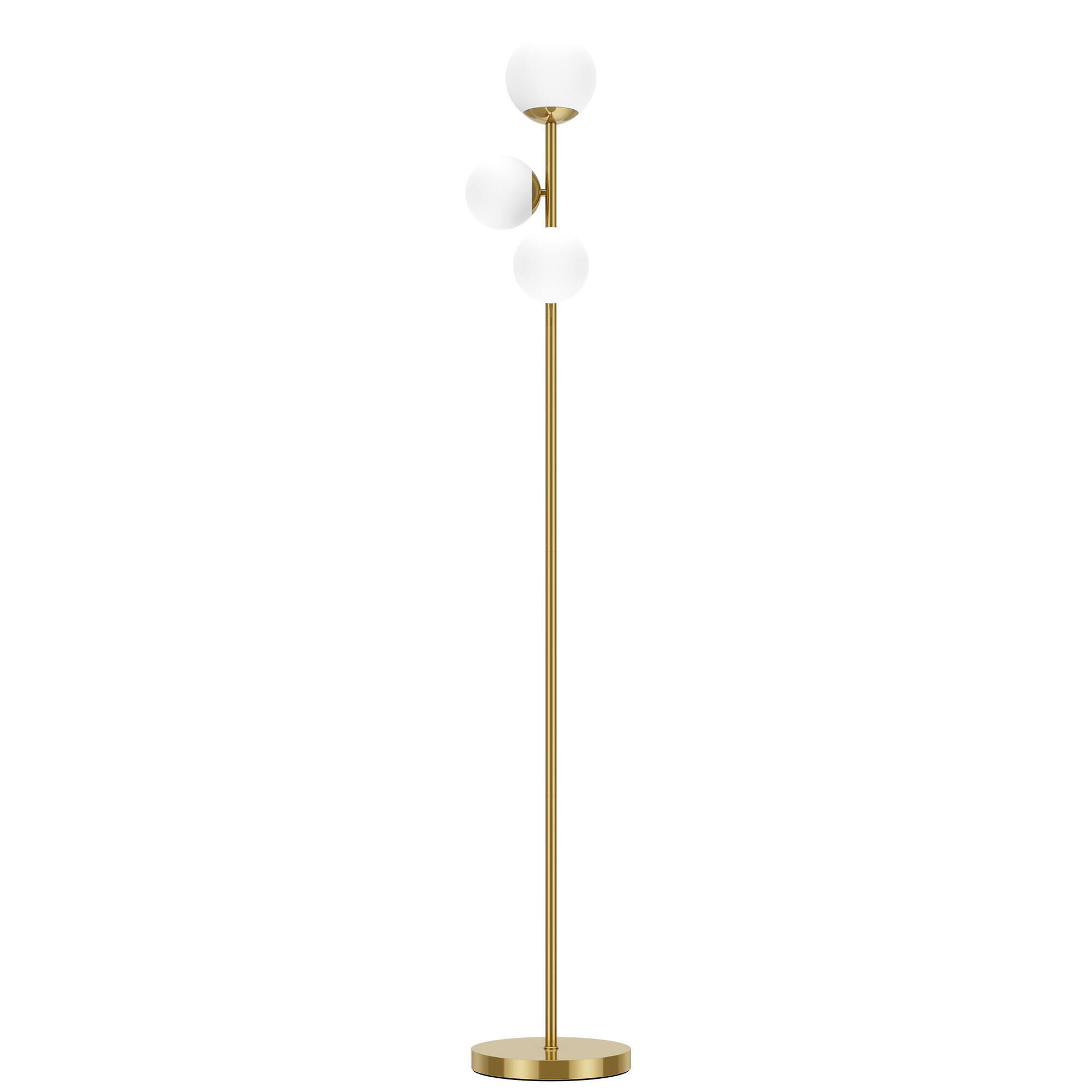 Alt View 5. partphoner - 3 Globe Gold Floor Lamp.