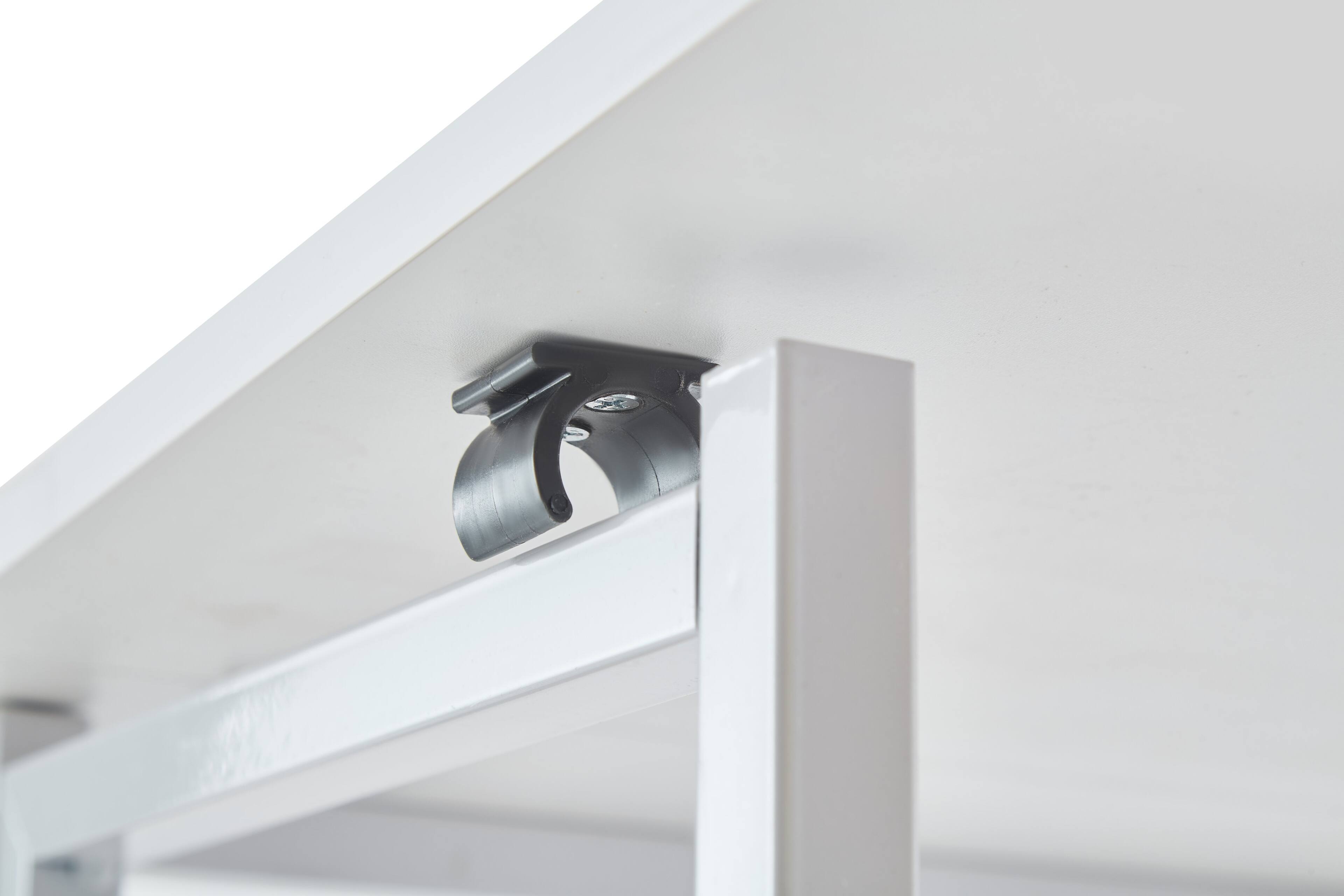 Alt View 2. PexFix - 31.5" Small Folding Desk, Space-Saving Computer Table with Wheels for Home Office & Bedroom - White.