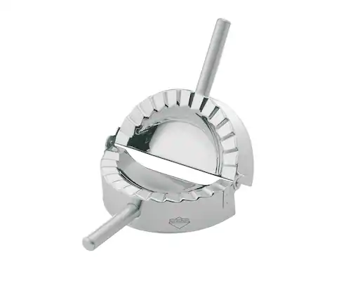 Front. Kuchenprofi - Ravioli, Pierogi, and Dumpling Press, Stainless Steel, 4.75-Inch - Silver.
