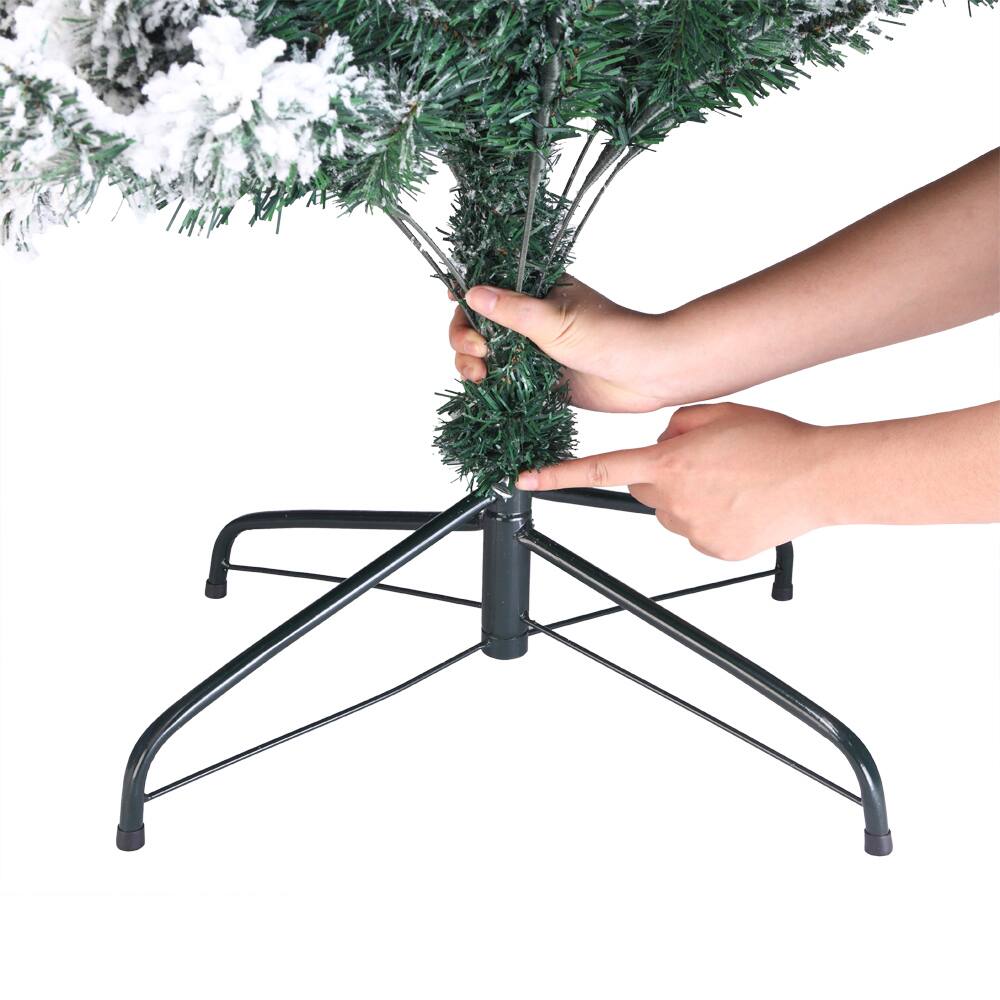 Alt View 6. Resenkos - Resenkos 6FT PVC Flocking Christmas Tree 750 Branches Spread Out Naturally  Tree - Green.