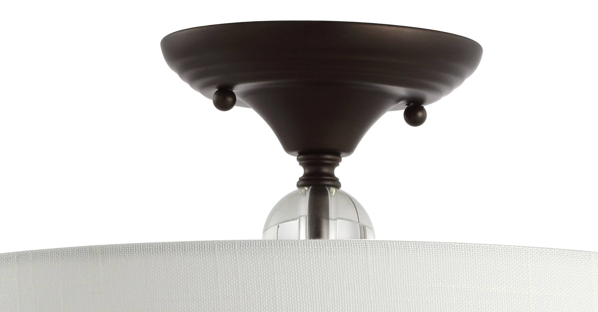 Alt View 4. Jonathan Y - Marc 15" Metal/Crystal LED Semi-Flush Mount, Oil Rubbed Bronze/White - Oil Rubbed Bronze.