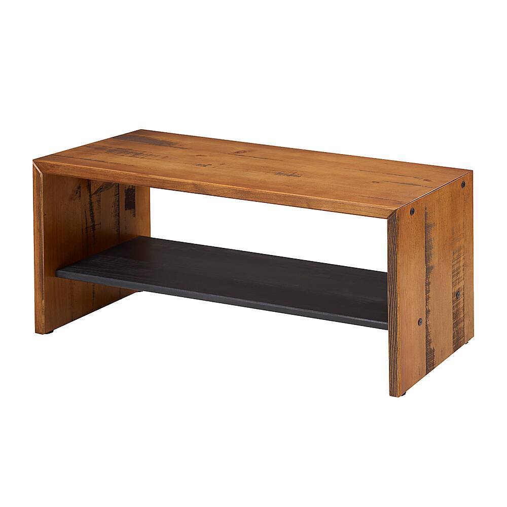 Angle View: Walker Edison - Solid Wood Entryway Accent Bench - Amber
