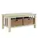 Angle. Walker Edison - 40" Wood Storage Coffee Table with Totes - White Oak.