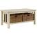 Left. Walker Edison - 40" Wood Storage Coffee Table with Totes - White Oak.