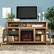 Alt View 1. Walker Edison - Tall Fireplace Cabinet TV Stand for Most Flat-Panel TVs Up to 65" - Rustic Oak.