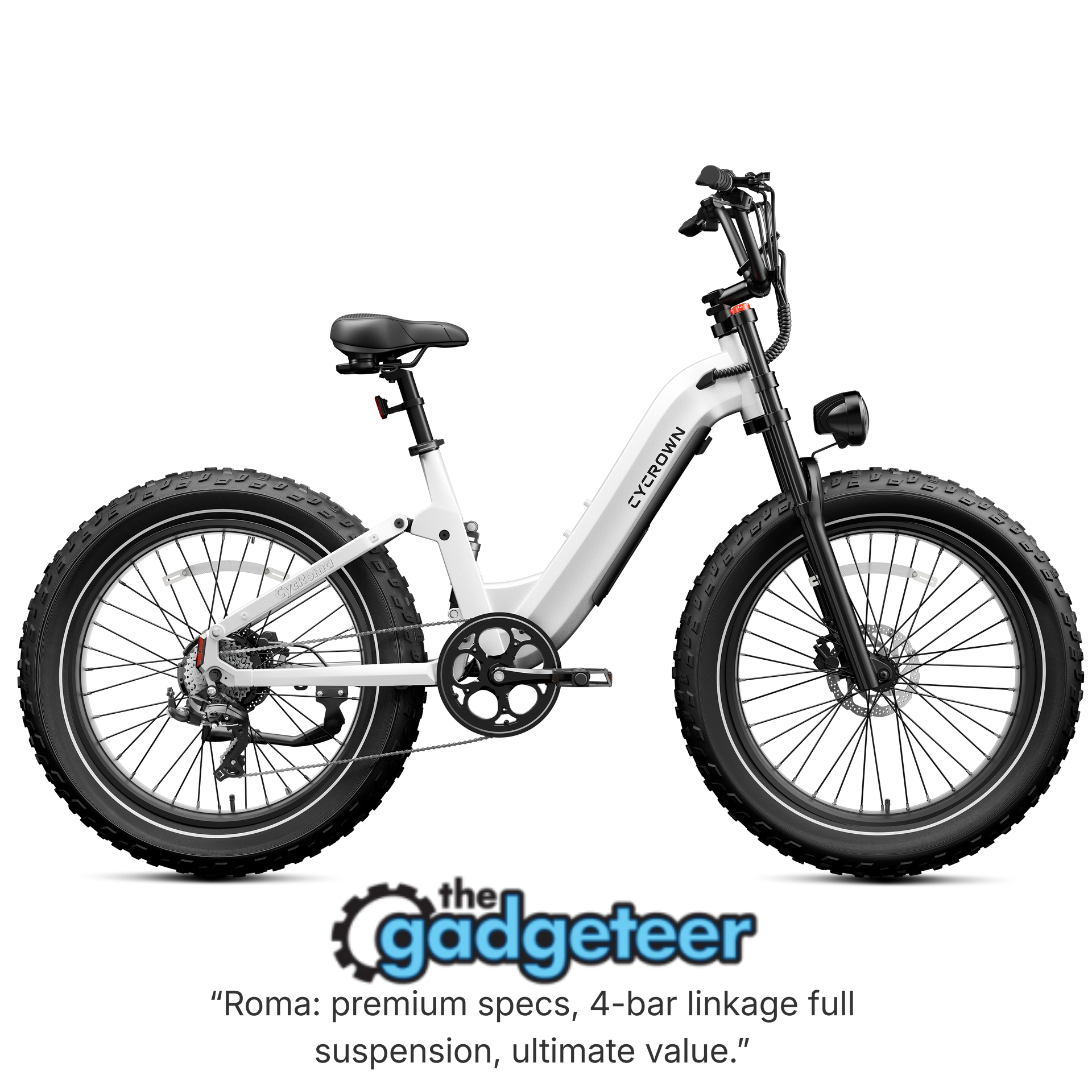 CYCROWN gadgeteer  
"Roma: premium specs, 4-bar linkage full suspension, ultimate value."