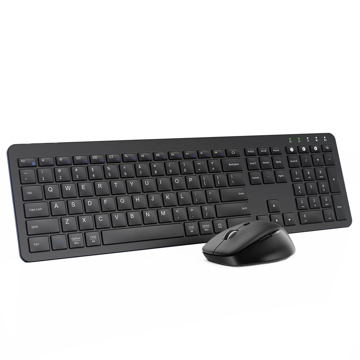 METALTON - Teclado Y Mouse Inalambrico Raton Combo De conexion Dual Multidispositivo Ultradelgado Tamano Completo Con - Black