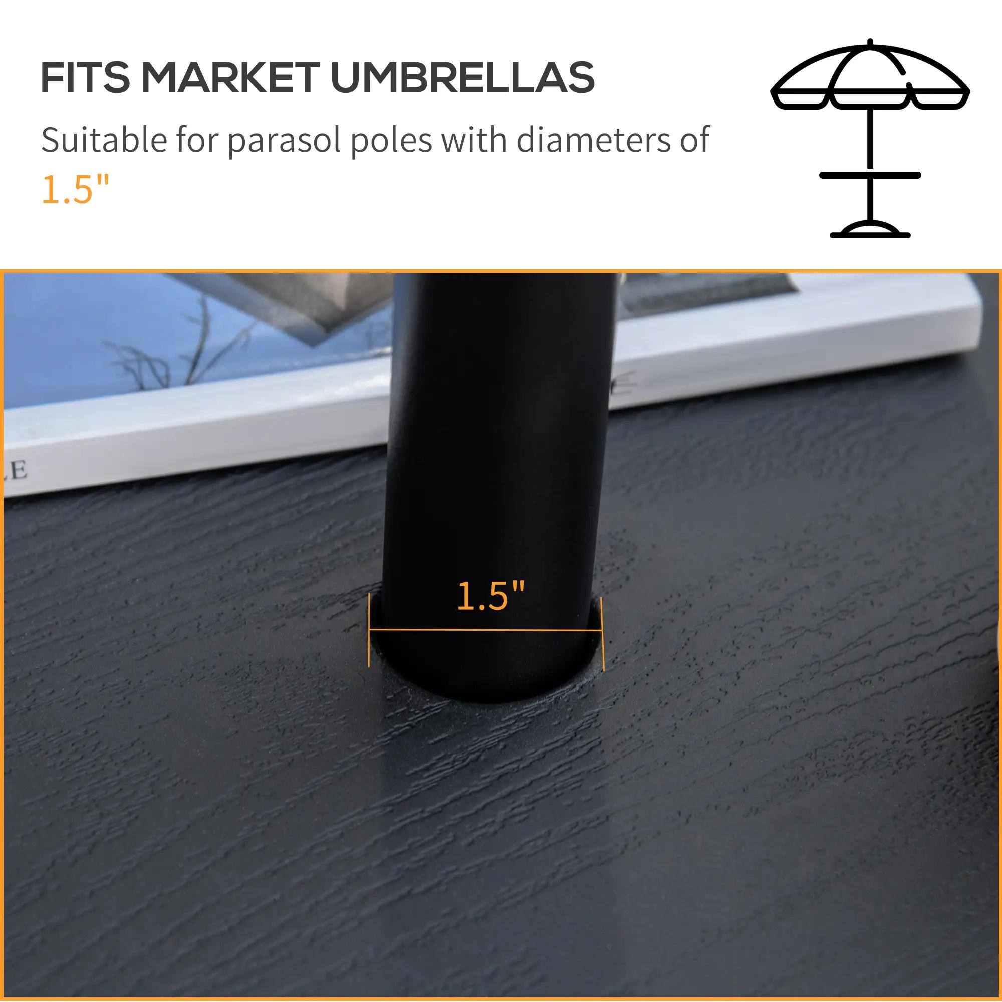 FITS MARKET UMBRELLAS  
Suitable for parasol poles with diameters of 1.5"